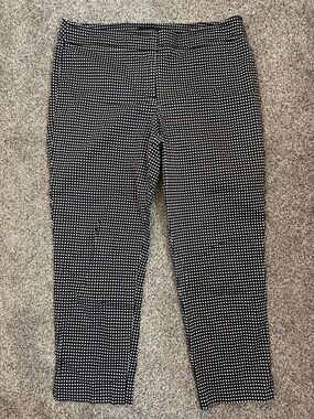 Talbots Womens Black and White Black with White Polka Dot Pants